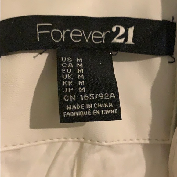 Forever21 White Leather Jacket - Picture 3 of 3